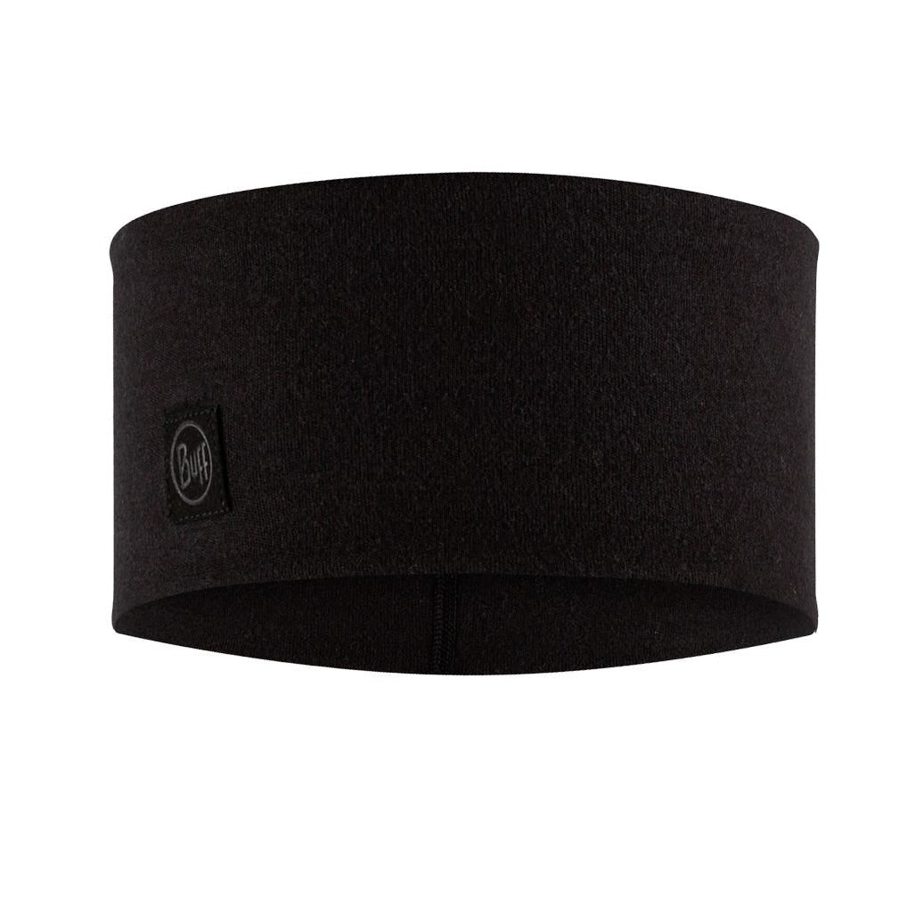 Premium Eco-Friendly Merino Wool Wide Headband – Solid Black – Warm, Odor-Resistant Comfort
